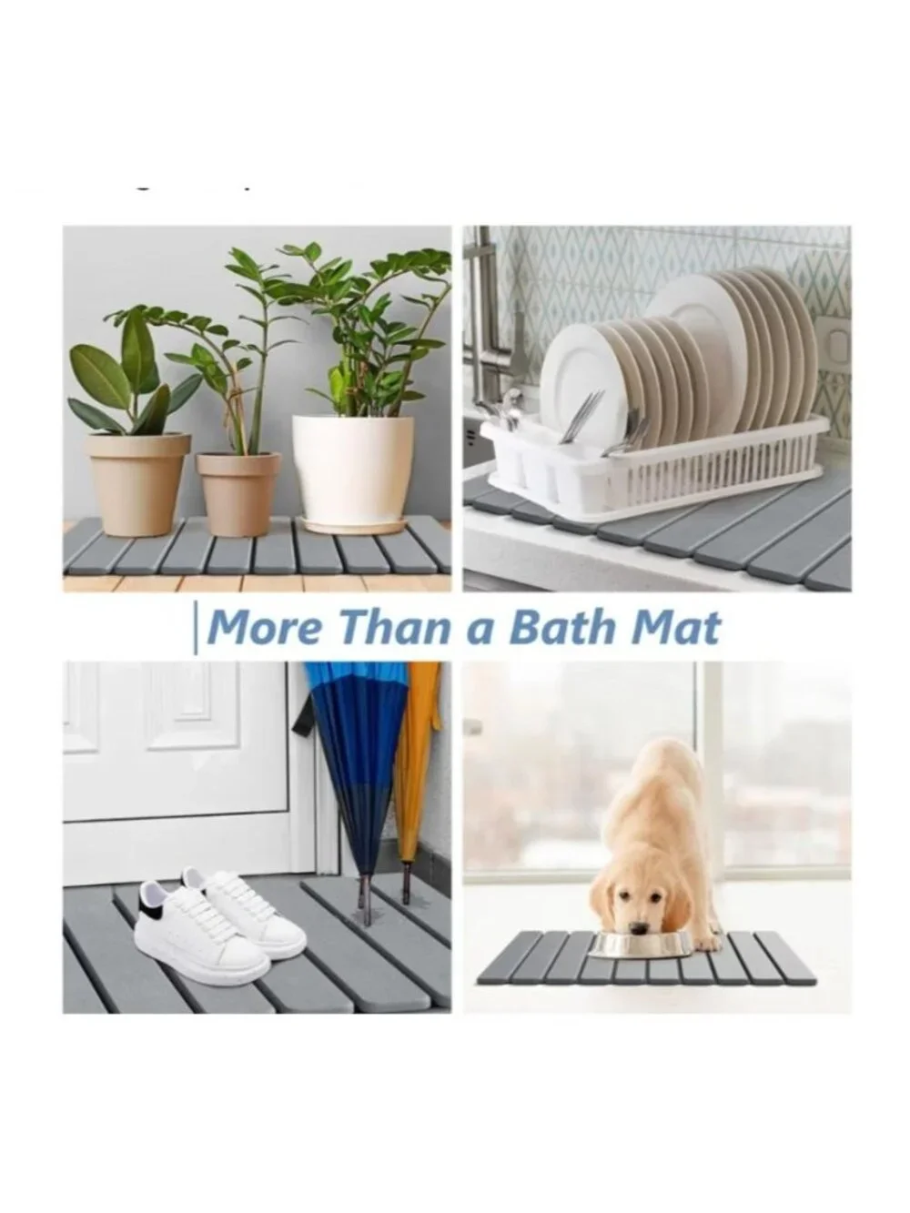 AWW Foldable Stone Bathmat Quick-Dry Mat Non-Slip & Super Absorbent 23.6